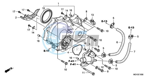 LEFT CRANKCASE COVER/WATE R PUMP