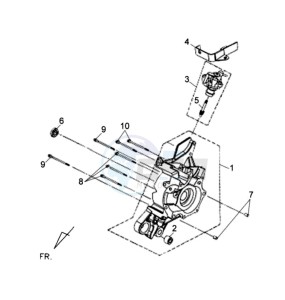 JET 4 R50 NAKED drawing CRANKCASE RIGHT / OILPUMP