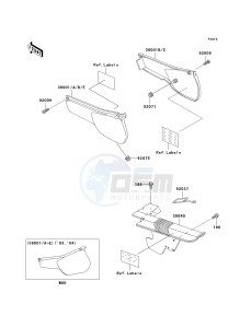 KL 125 D [KLR125] (D20-D22) [KLR125] drawing SIDE COVERS_CHAIN COVER