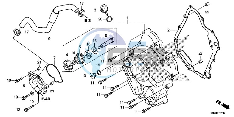 RIGHT CRANKCASE COVER/ WATER PUMP