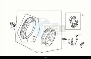 FIDDLE II 50 EFI (AF05W6-NL) (M2) drawing REAR WHEEL