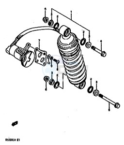 RG500 (E1) Gamma drawing REAR SHOCK ABSORBER