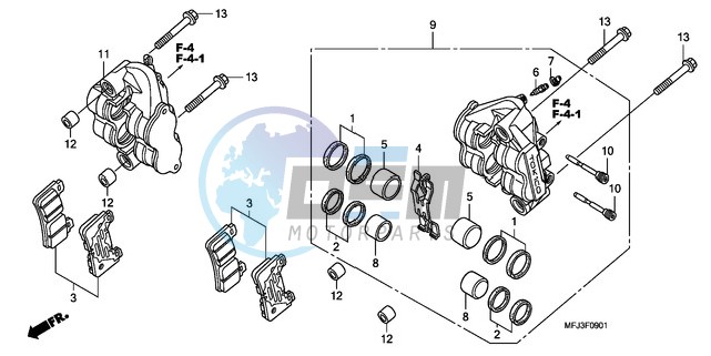 FRONT BRAKE CALIPER (CBR600RR9,A/RA9,A)