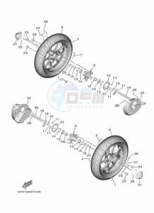 MWD300 TRICITY 300 (BX94) drawing FRONT WHEEL