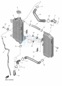 YZ450F (BR96) drawing RADIATOR & HOSE