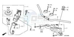 XL125VA EU / CMF - (EU / CMF) drawing HANDLE PIPE/TOP BRIDGE