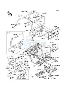 MULE_600 KAF400BEF EU drawing Guards/Cab Frame