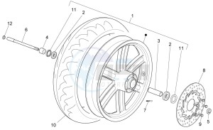 Sport City Street 125 4t 4v e3 drawing Front wheel