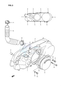 LT80 (P1) drawing CRANKCASE LEFT COVER