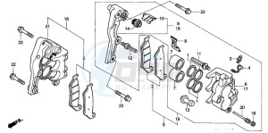 XRV750 AFRICA TWIN drawing FRONT BRAKE CALIPER