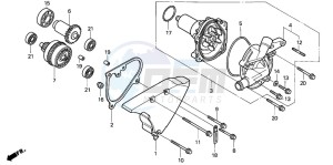 VT1100C2 drawing WATER PUMP (VT1100CV/CW/C2)