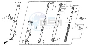 CBR600F drawing FRONT FORK