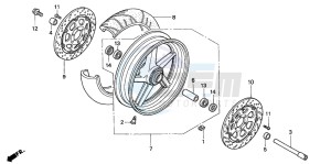 VTR1000SP RC51 drawing FRONT WHEEL (VTR1000SP2/3 /4/5/6)