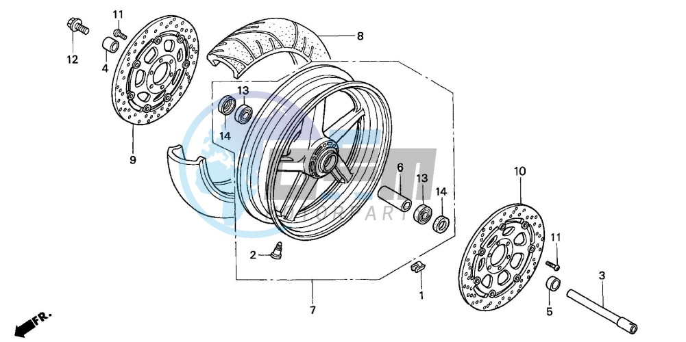 FRONT WHEEL (VTR1000SP2/3 /4/5/6)