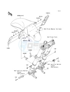 KRF 750 F [TERYX 750 4X4 NRA OUTDOORS] (F8F) C8F drawing FRONT FENDER-- S- -