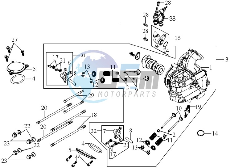 CYLINDER HEAD CPL   / THERMOSTAT