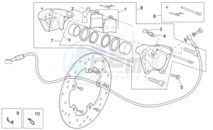 Scarabeo 125-200 e3 (eng. piaggio) drawing Rear caliper