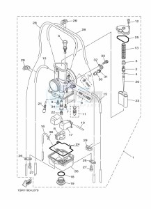 YZ125 (B0VB) drawing CARBURETOR