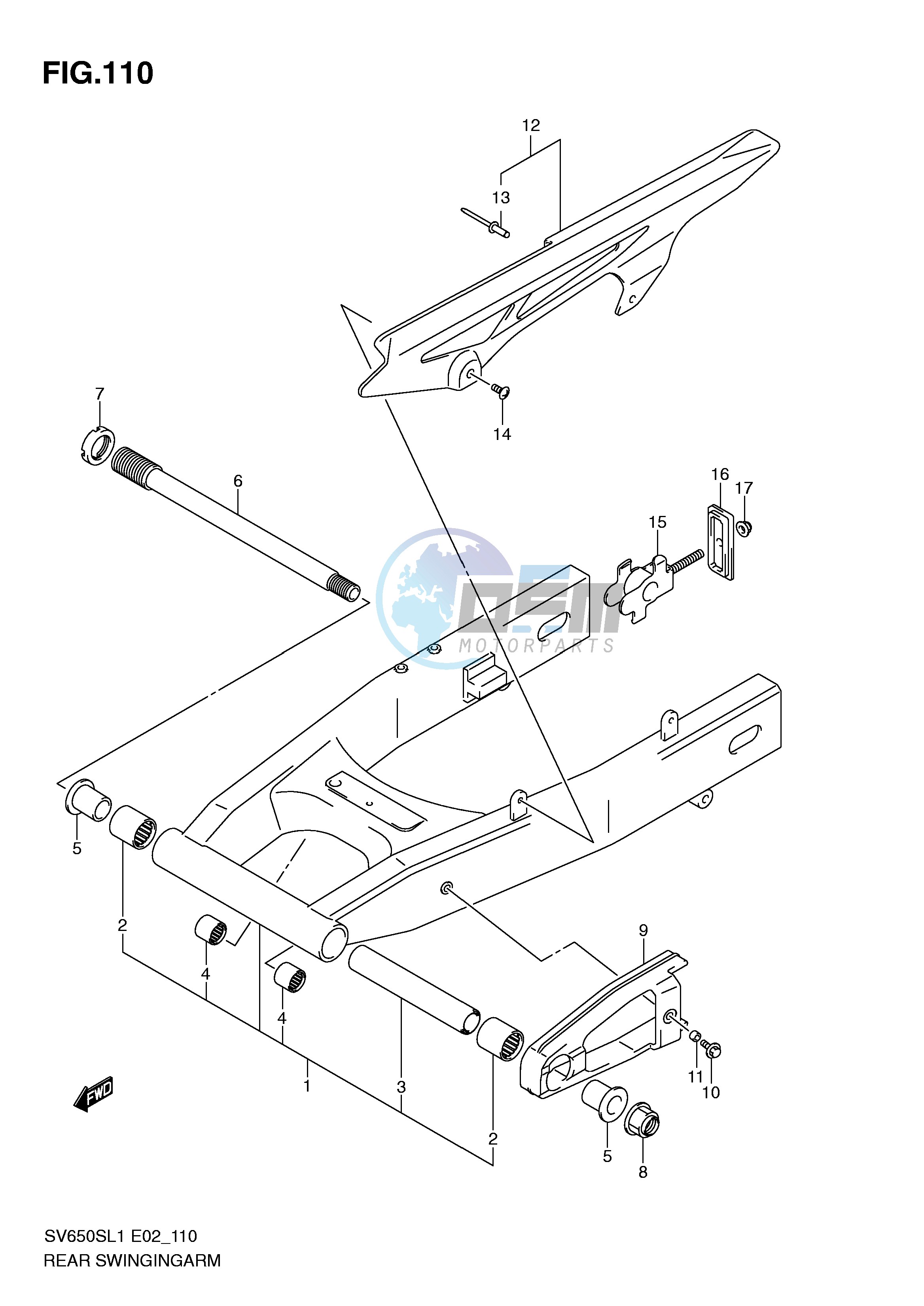 REAR SWINGING ARM (SV650SL1 E2)