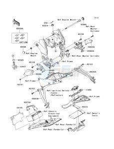 ZX 1000 E [NINJA ZX-10R] (E8F-E9FA) 0E9FA drawing FRAME FITTINGS