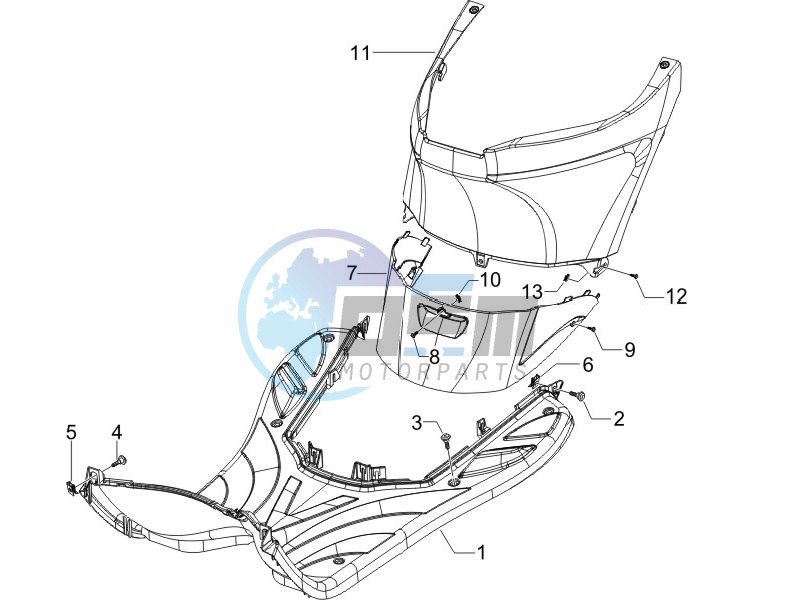 Central cover - Footrests