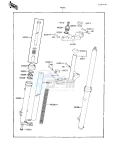 KX 80 E [KX80] (E1) [KX80] drawing FRONT FORK