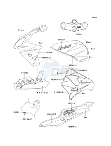 ZX 900 E [NINJA ZX-9R] (E1-E2) [NINJA ZX-9R] drawing DECALS-- RED_BLACK- --- ZX900-E2- -