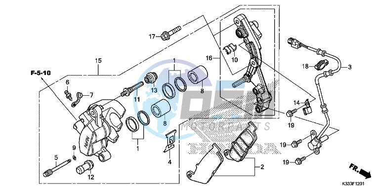 FRONT BRAKE CALIPER (CBR250RA/300RA)