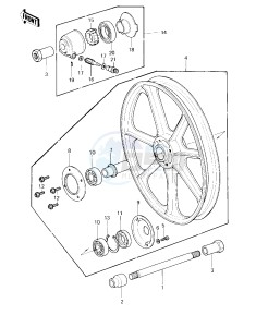 KZ 650 F (F1) drawing FRONT WHEEL_HUB