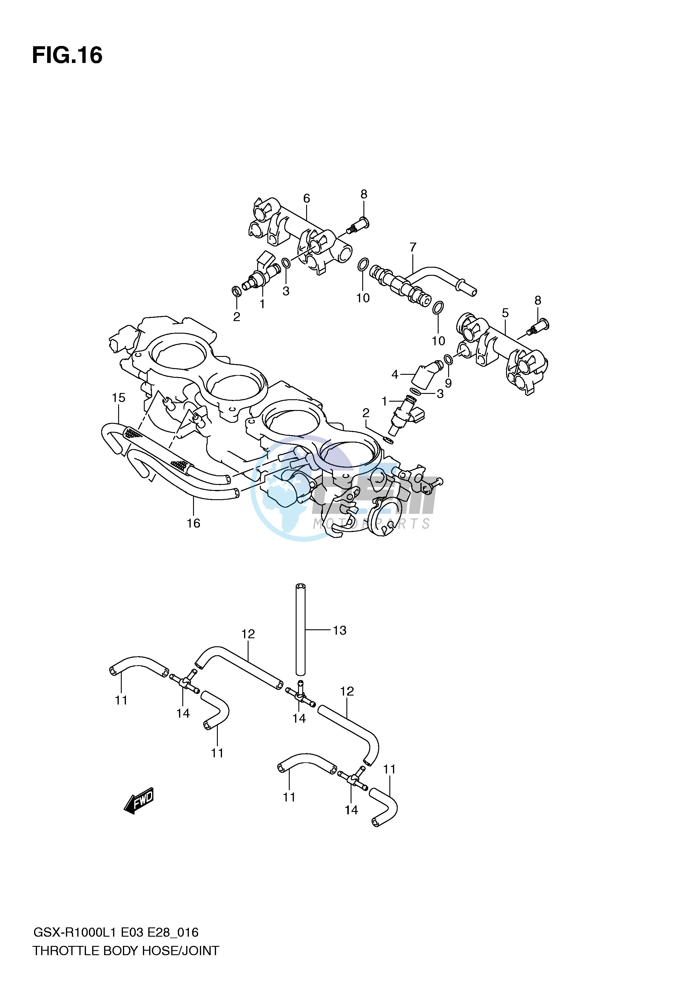 THROTTLE BODY HOSE JOINT (GSX-R1000L1 E3)