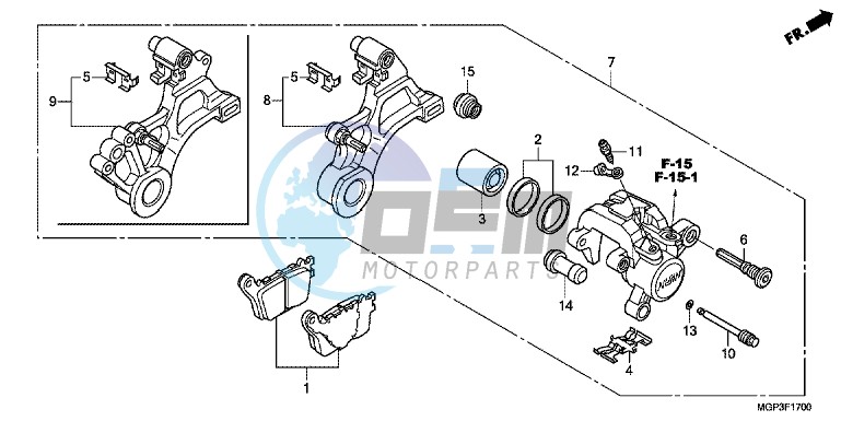 REAR BRAKE CALIPER