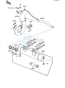 KDX 200 A [KDX200] (A1-A3) [KDX200] drawing MUFFLER -- KDX200-A2_A3- -