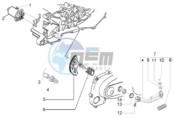 Starting motor-starter lever