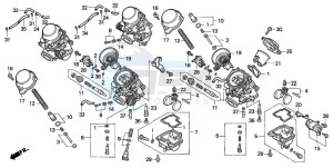 CB1000F drawing CARBURETOR (COMPONENT PARTS)