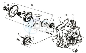 SYMPHONY 50 45KMH drawing CRANKCASE RIGHT - OIL PUMP