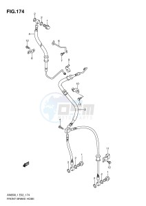 AN650 (E2) Burgman drawing FRONT BRAKE HOSE (AN650AL1 E24)