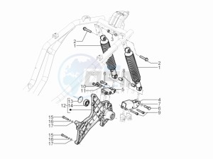 Beverly 300 RST 4T 4V ie E3 drawing Rear suspension - Shock absorber/s