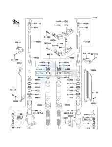 KLX 300 A [KLX300R] (A6F-A7A) A6F drawing FRONT FORK -- A6F- -