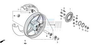 CB250 TWO FIFTY drawing REAR WHEEL (1)