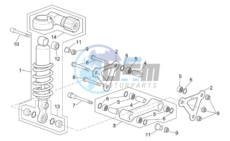 Connecting rod - Rear shock abs