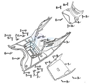 SYMPHONY 125 drawing FOOTREST / FRAME COWLING