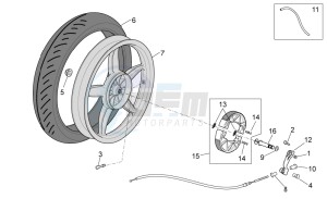 Scarabeo 50 4t 4v net drawing Rear wheel - drum brake