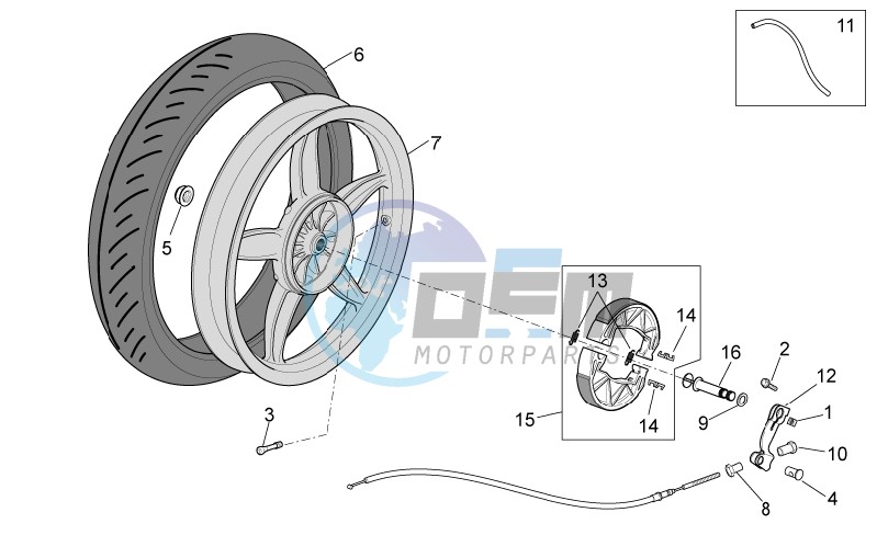 Rear wheel - drum brake