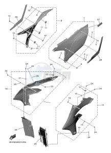 YZ450F (BHR6) drawing SIDE COVER