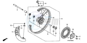 CRF230F9 Australia - (U) drawing FRONT WHEEL