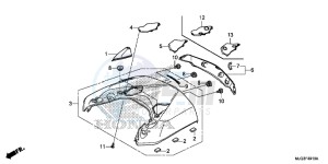 GL1800BD F6B Bagger - GL1800BD UK - (E) drawing REAR CENTER TOP COVER