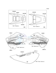 KX 65 A [KX65 MONSTER ENERGY] (A6F - A9FA) A7F drawing LABELS-- GREEN- --- A7F- -