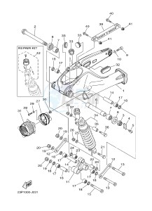 XT1200Z (23PF 23PG) drawing REAR ARM & SUSPENSION