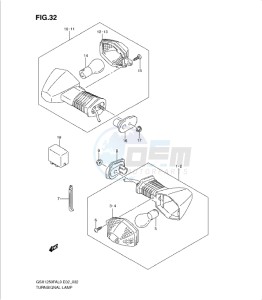 GSX1250 FA drawing TURNSIGNAL LAMP