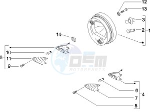 Beverly 500 2005-2006 drawing Head lamp - Turn signal lamps